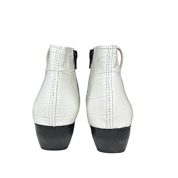 Gabriella Western Croc Embossed White Leather Bootie NWT - Picture 10 of 16